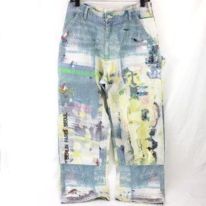 THE MUSEUM VISITOR HAND PAINTED DENIM PANTS